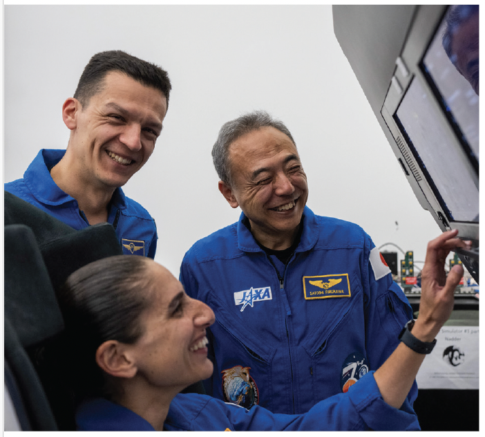 SpaceX Crew-7 astronauts train in Hawthorne, California, for their mission to the International Space Station. The crew, which returned to Earth in March, consisted of four astronauts from different government agencies: NASA, ESA, JAXA, and Roscosmos. Credit: SpaceX